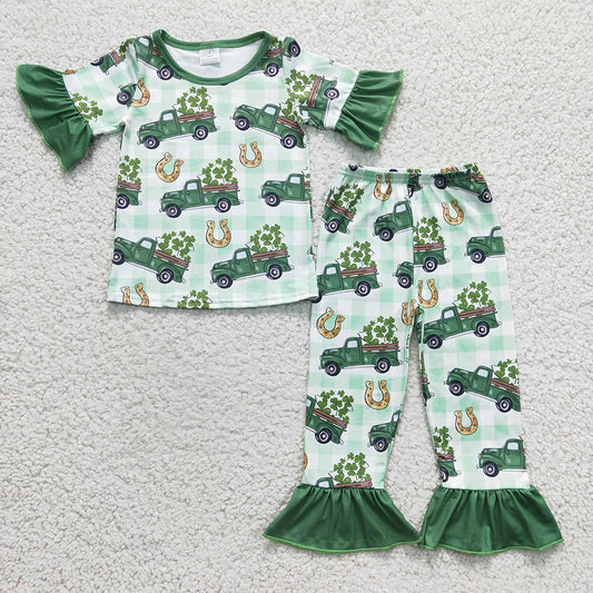 Sibling Boys Baby Girls St Patrick Day Pajamas Suits