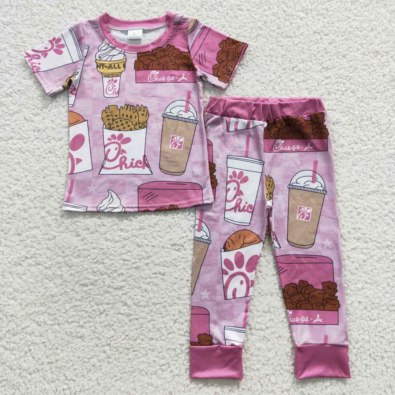 Sibling Baby Boys Girls Chip Chicken Top Pants Pajamas Sets