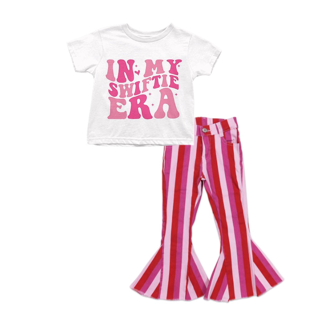 Baby Girls In my Era Shirt Pink Stripes Bell Denim Pants clothes preorder
