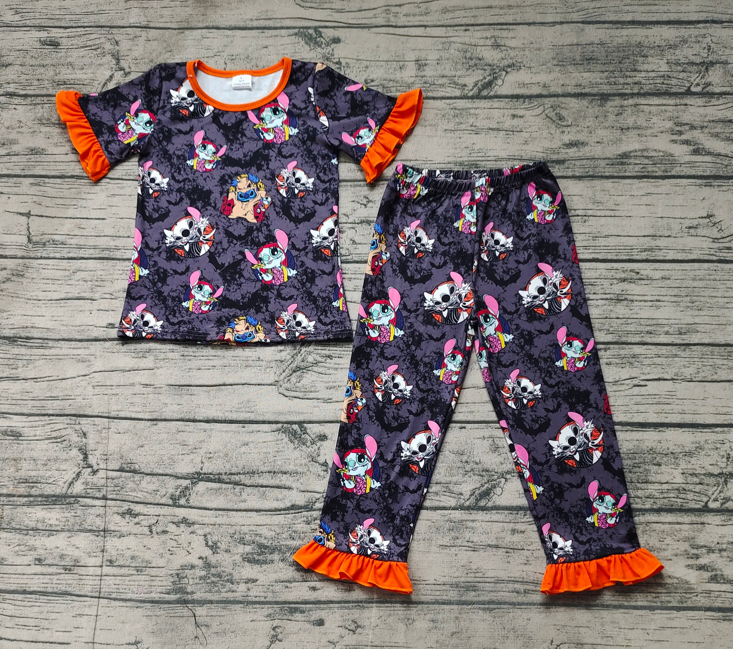 Baby Girls Halloween Mouse Ruffle Tops Pants Pajamas Clothes Sets