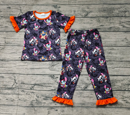 Baby Girls Halloween Mouse Ruffle Tops Pants Pajamas Clothes Sets