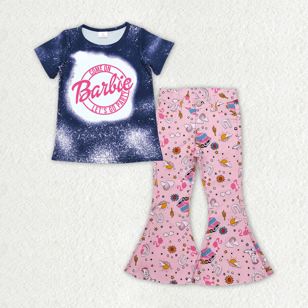 Girls Doll Shirt Pink Denim Jeans Pants Clothes Sets