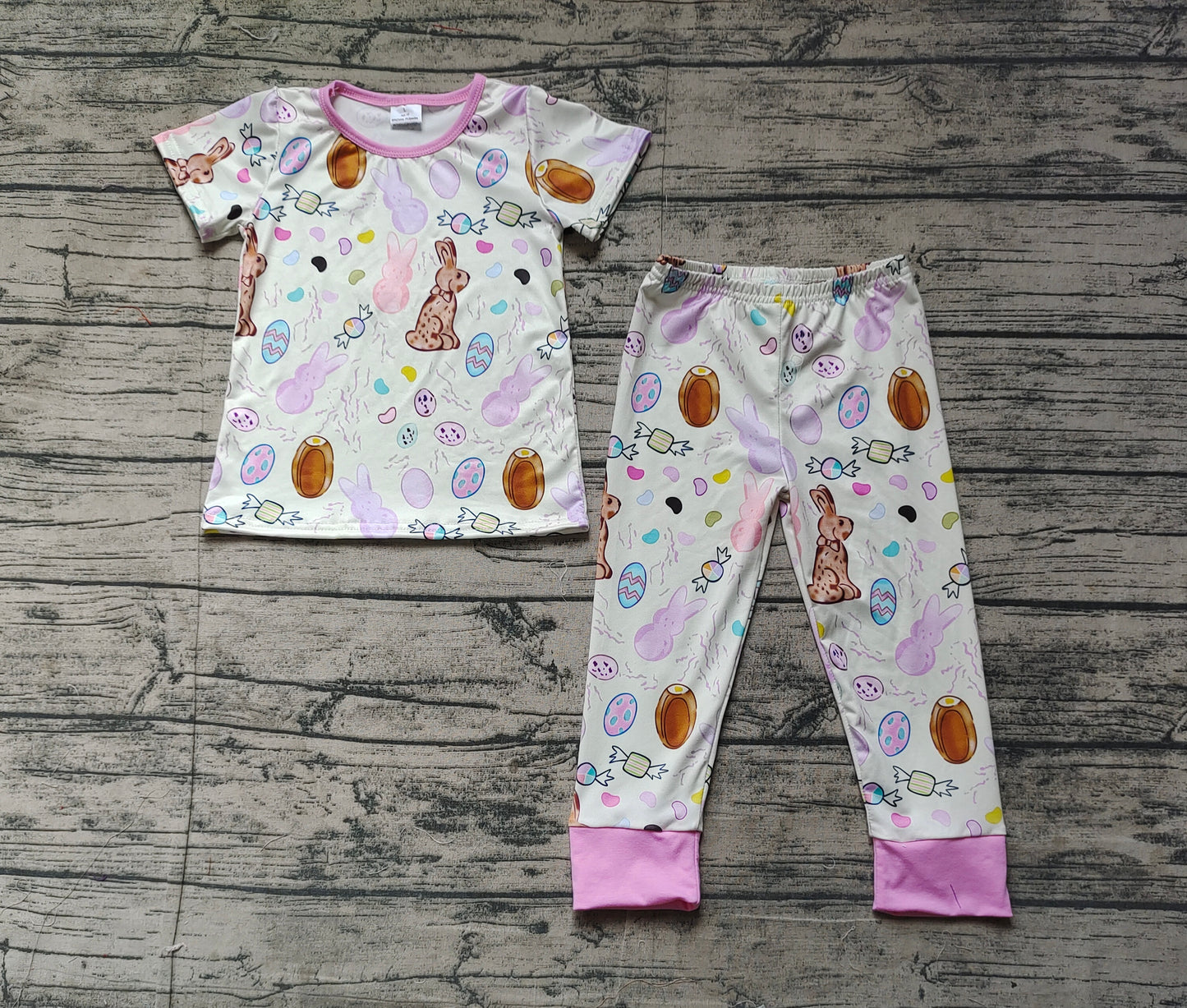 Baby Girls Easter Rabbits Eggs Shirt Pants Pajamas
