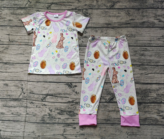 Baby Girls Easter Rabbits Eggs Shirt Pants Pajamas