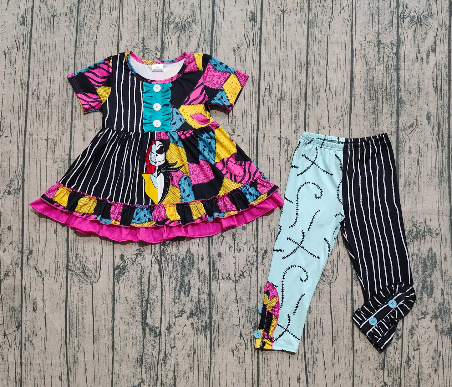 Baby Girls Cartoon Ghost Tunic Stripes Leggings Halloween Sets