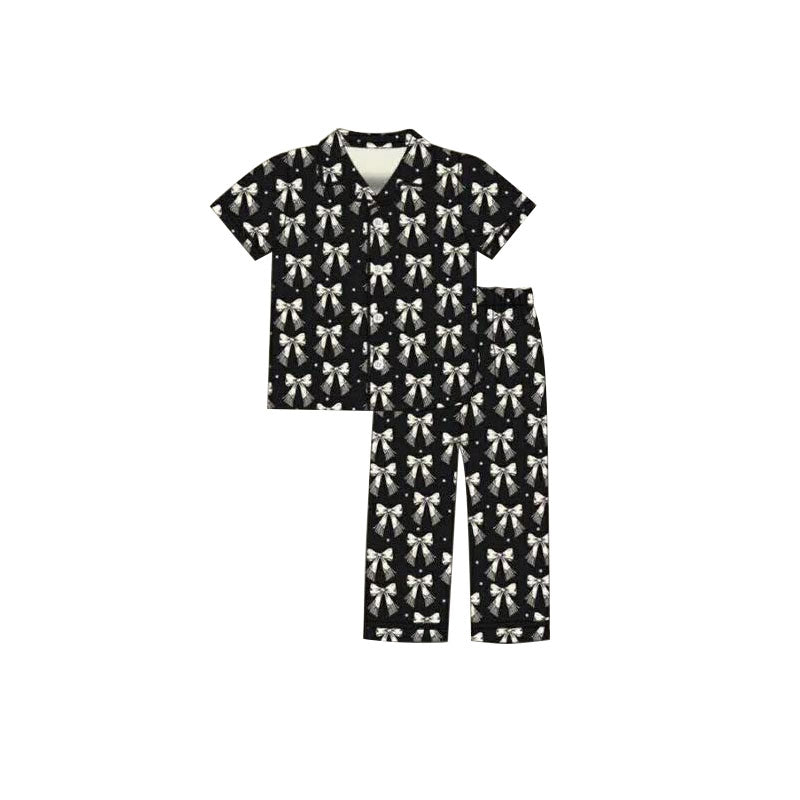 Adult Women Bows Button Top Pants Pajamas Sets Preorder