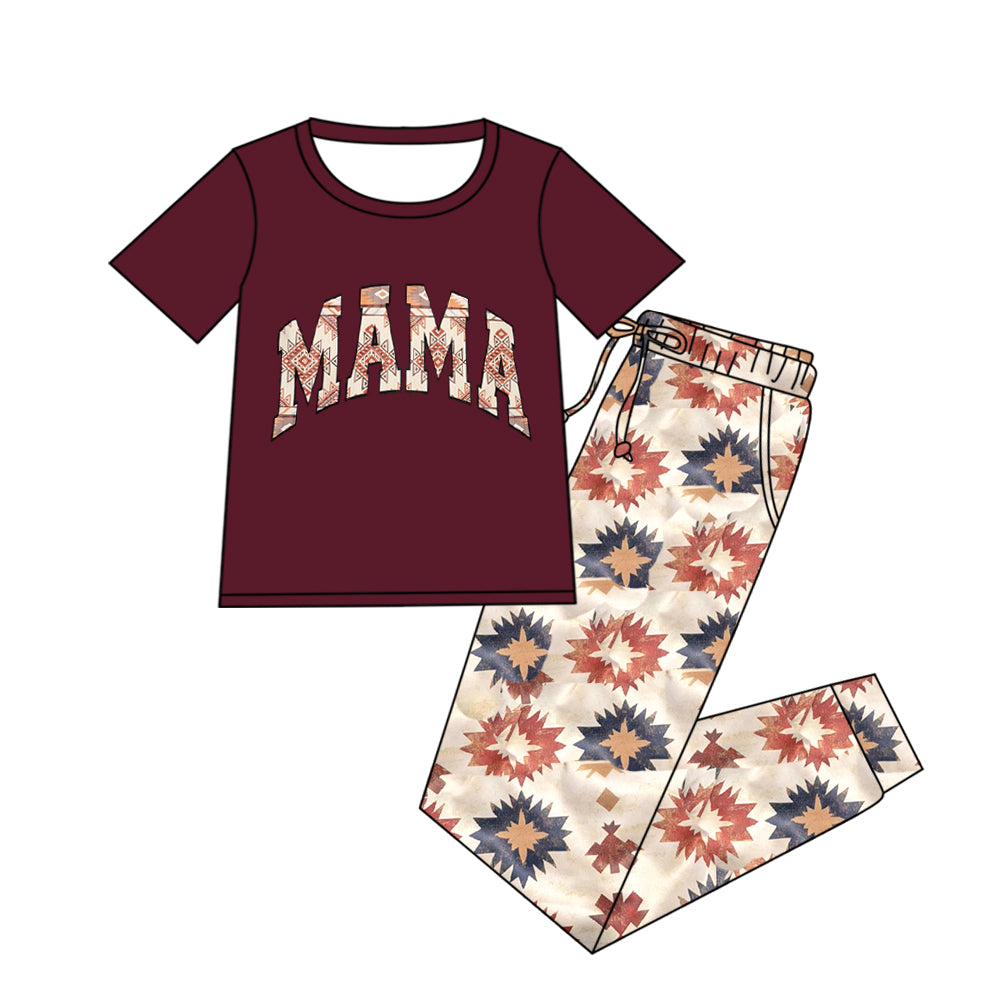 Adult Women Aztec Mama Top Pockets Legging Pants Western Clothes Sets Preorder