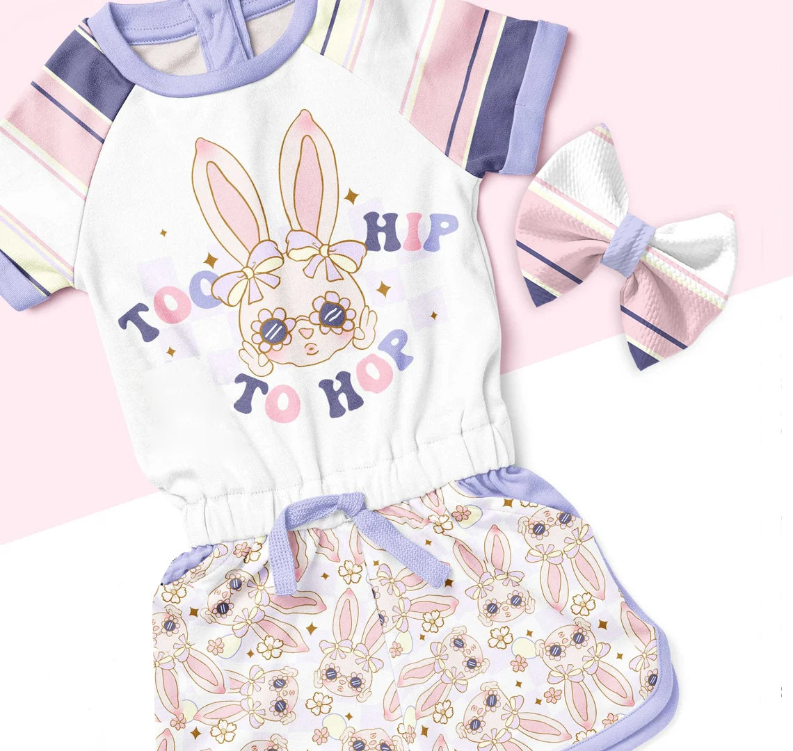 Baby Girls Rabbit Top Easter Shorts Clothes Sets Preorder