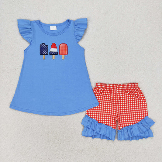Sibling Boys Baby Girls 4th Of July Popsicle Outfits Suits