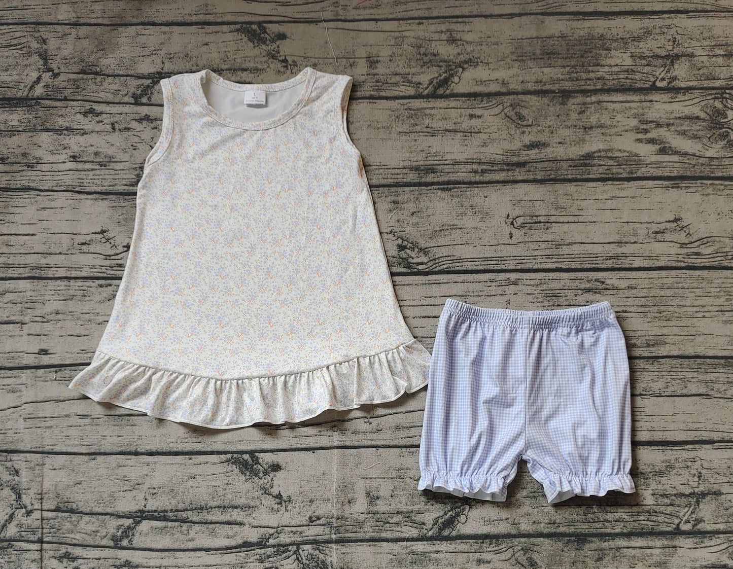 Baby Girls Ruffle Flowers Tunic Elastic Shorts Clothes Sets