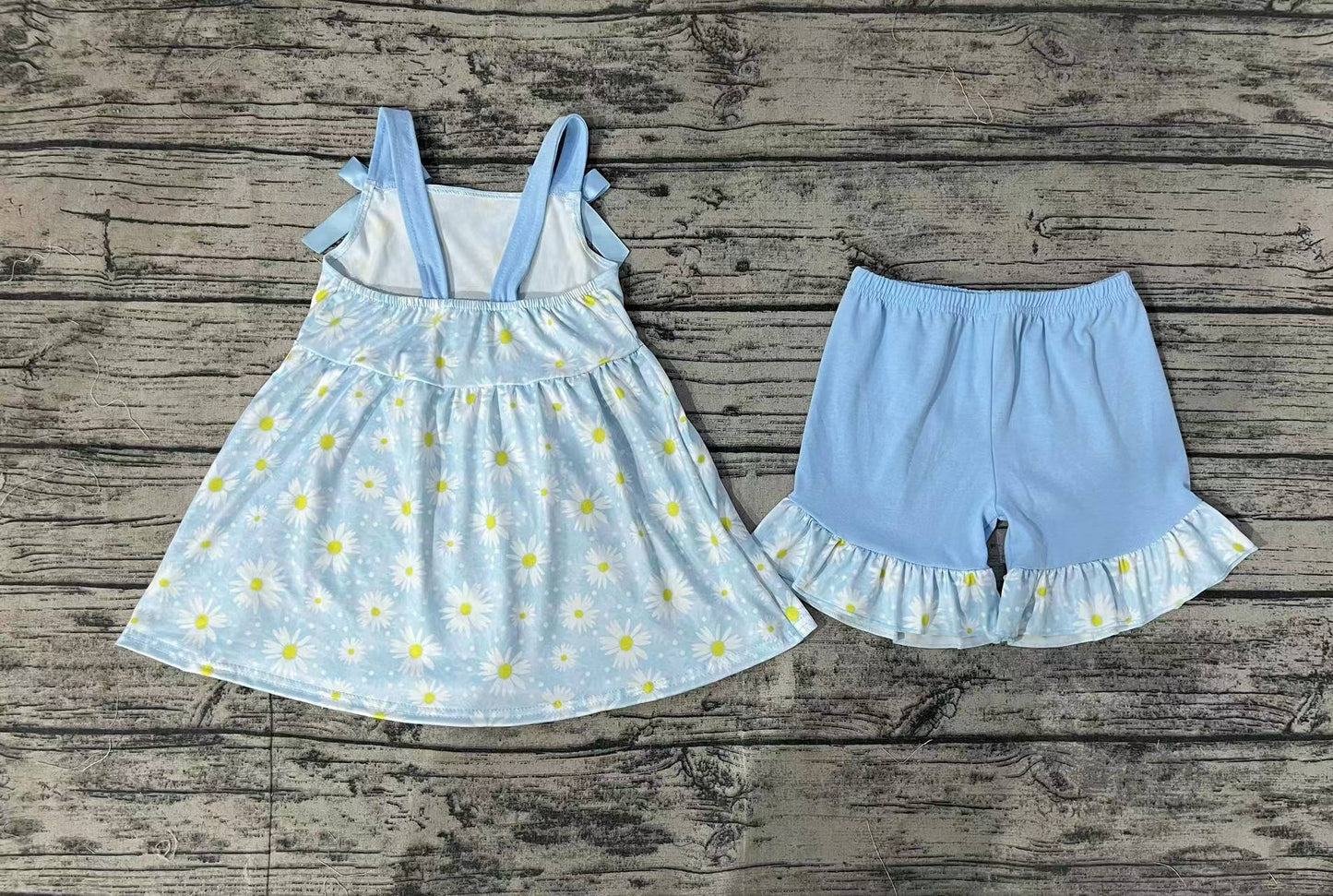Baby Girls Daisy Flowers Bows Tunic Shorts Clothes Sets