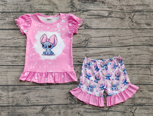 Baby Girls Pink Mouse Top Summer Shorts Clothes Sets