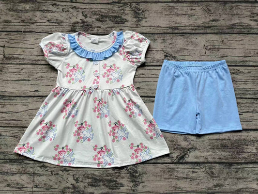 Baby Girls Bird House Tunic Shorts Clothes Sets
