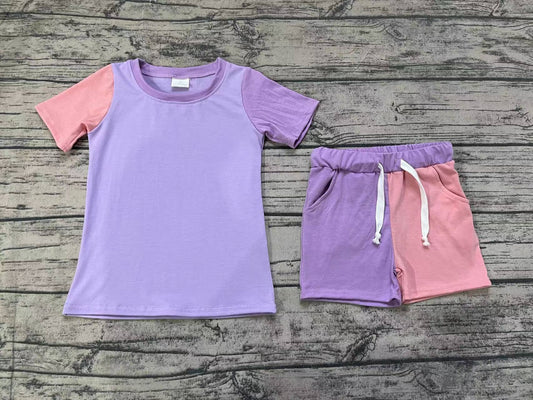 Baby Girls Lavender Shirt Shorts Sports Clothes Sets