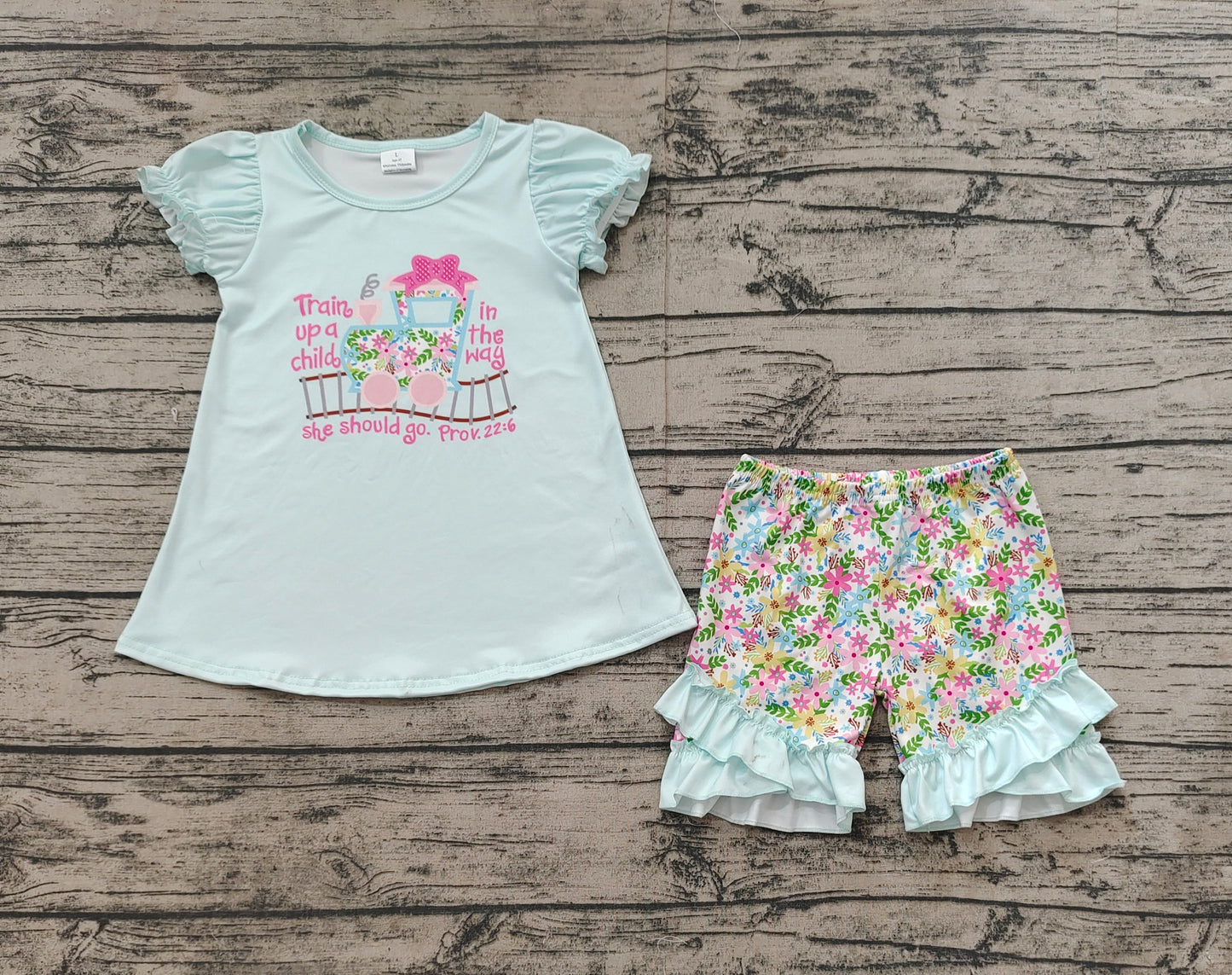 Baby Girls Flowers Trucks Tunic Ruffle Shorts Clothes Sets