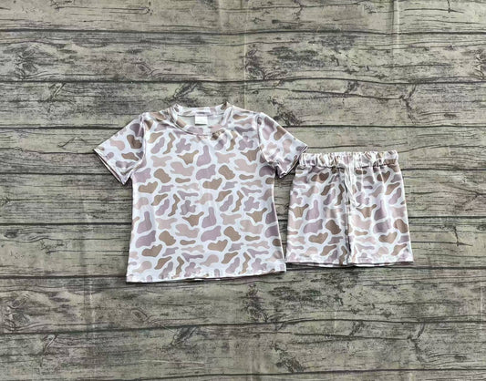 Baby Boys Grey Camouflage Shirt Shorts Outfits Clothes Sets