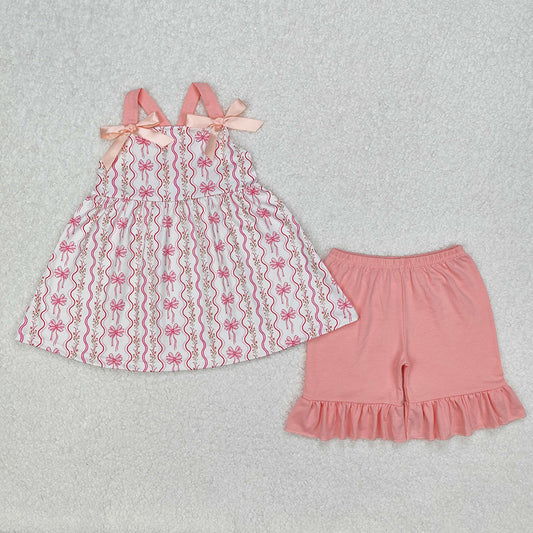 Sibling Baby Girls Pink Flowers Bows Rompers Dresses Outfits
