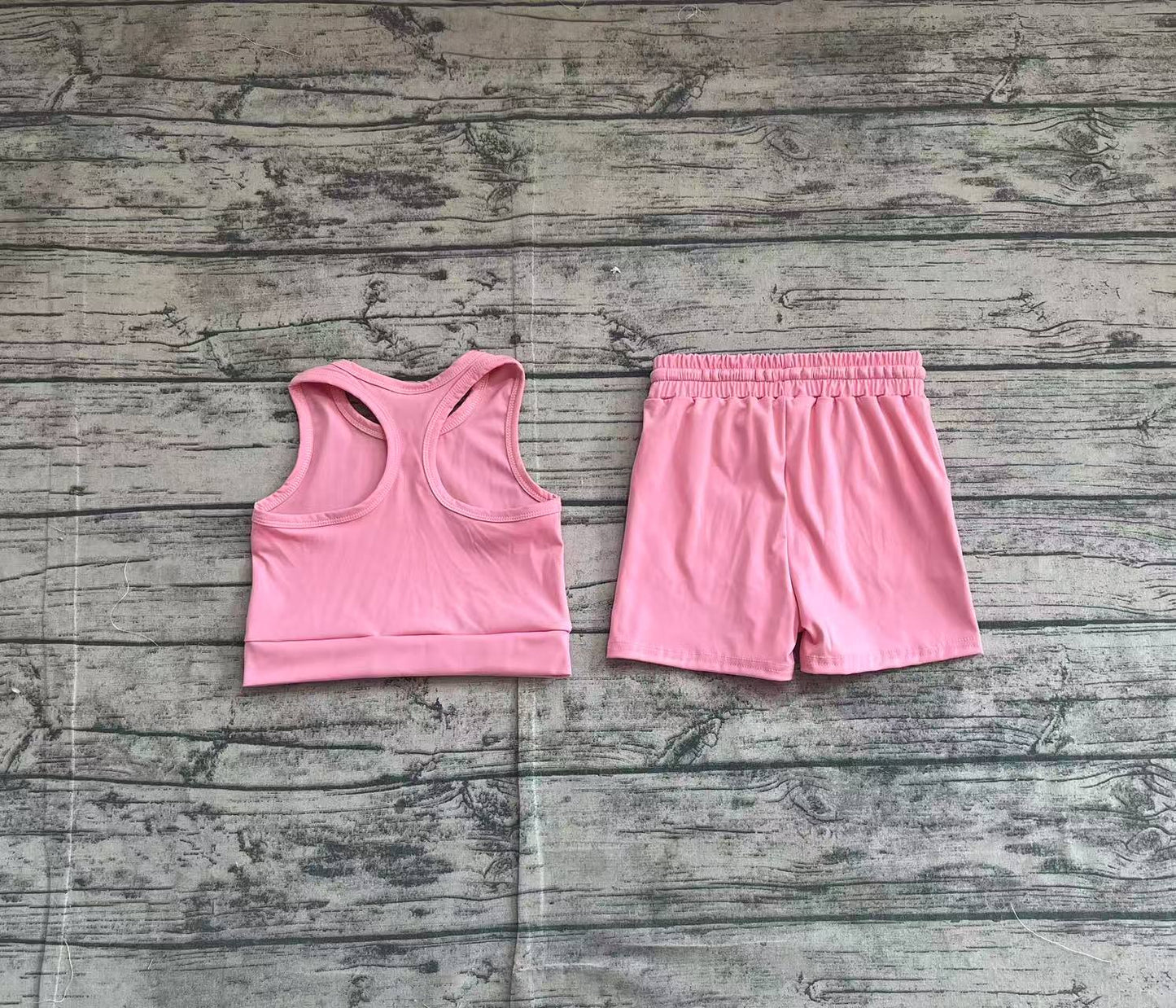 Baby Girls Pink Vest Top Yoga Sports Shorts Clothes Sets