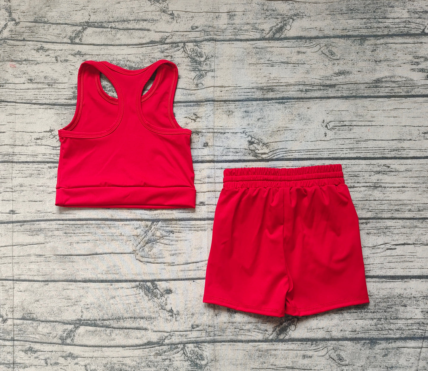 Baby Girls Red Vest Top Sports Shorts Clothes Sets