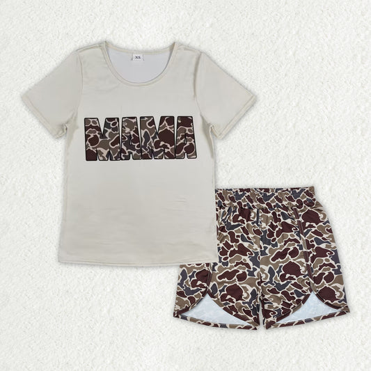 Mama and Me Baby Boys Dark Khaki Camo Mama's Boy Top Shorts Clothes Sets