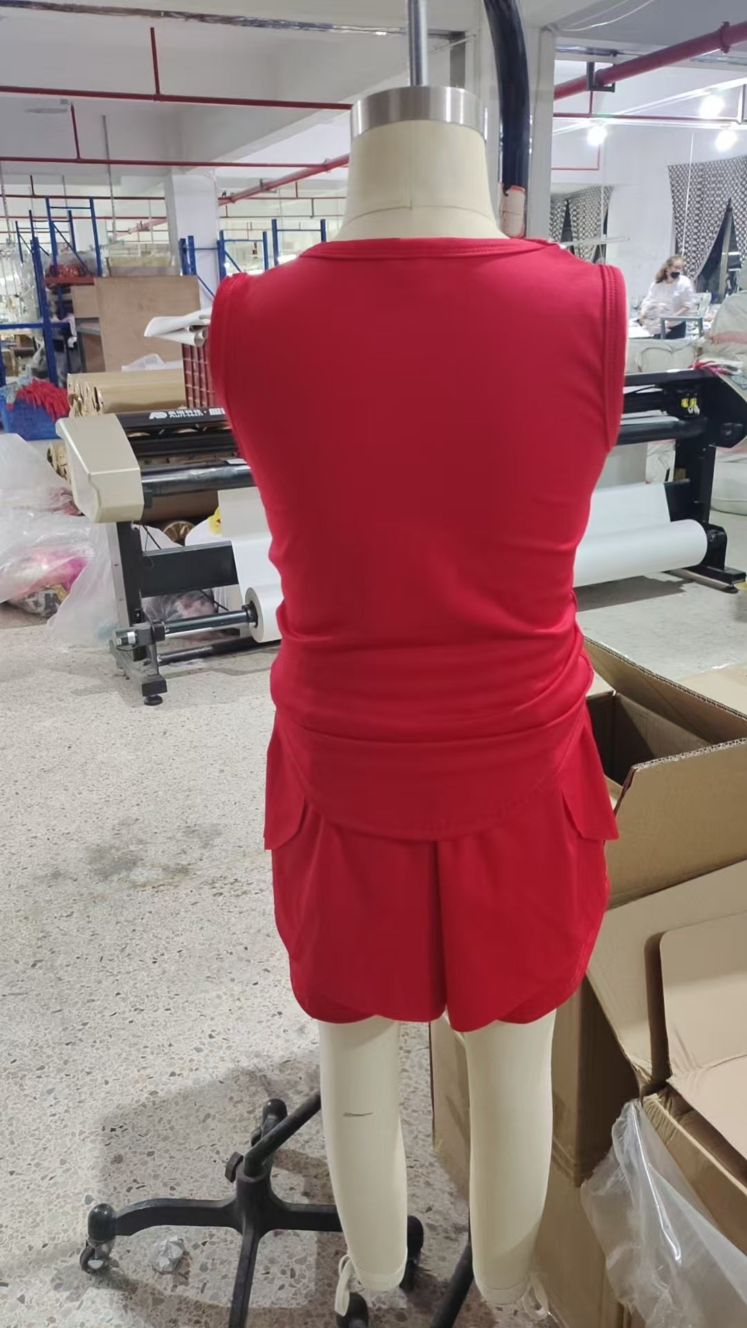 Baby Girls Red Sleeveless Top Skorts Yoga Active Wear Sets