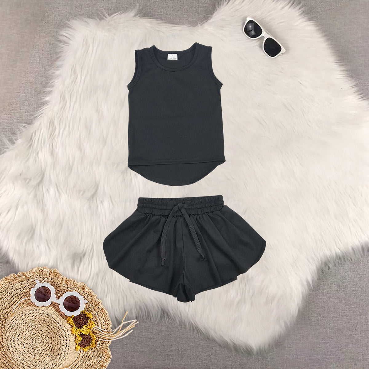 Sibling Baby Girls 6 Style Black Athletic Active Wear Work Out Dresses Set