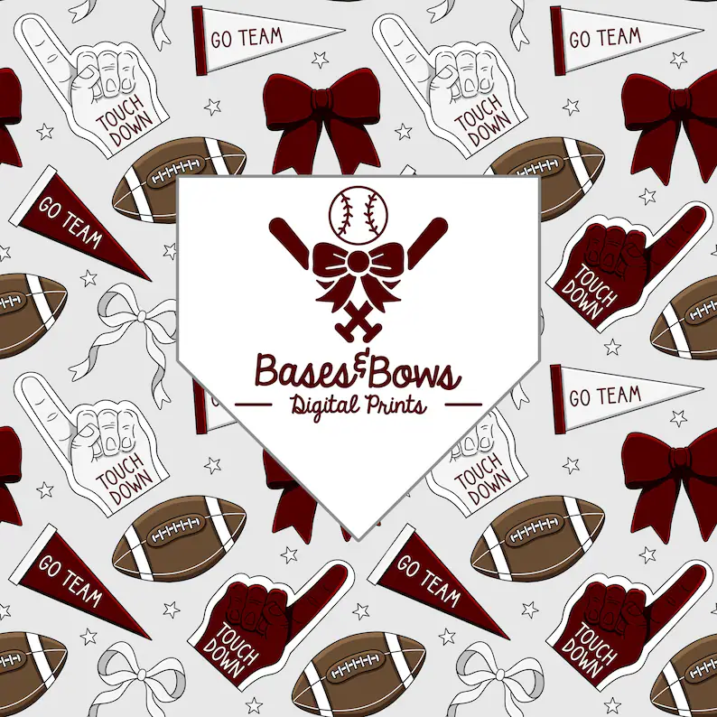 Baby Girls Dark Red Grey Bows Footballs Top Shorts Team Pajamas Sets