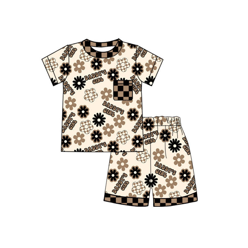 Baby Girls Flowers Daddy's Girl Top Shorts Clothes Sets Preorder