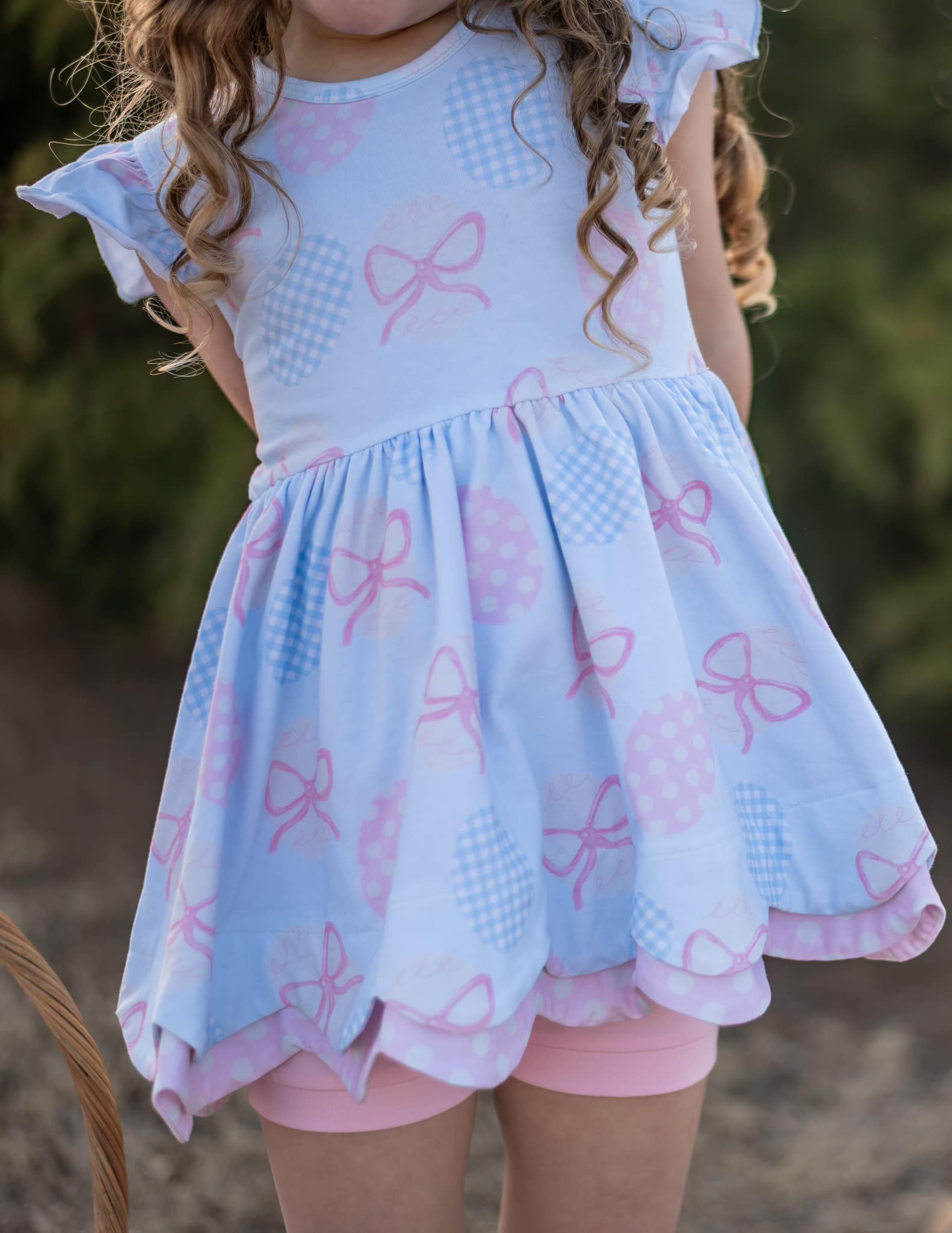 Baby Girls Bows Eggs Ruffle Tunic Shorts Easter Clothes Sets Preorder