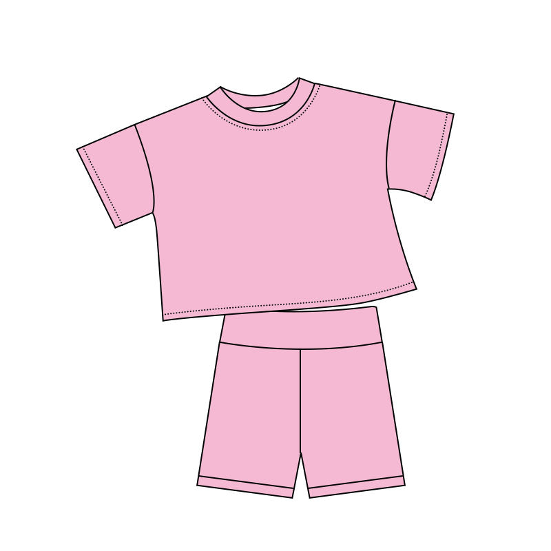 Baby Girls Pink Short Sleeve Top Shorts Clothes Sets Preorder