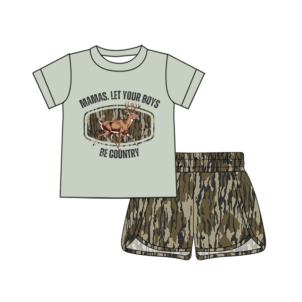 Adult Women Deer Olive Camo Top Shorts Hunting Clothes Sets Preorder