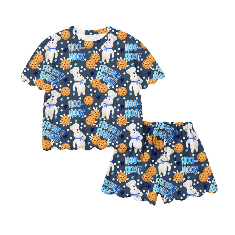 Baby Girls Freshly Baked Cookies Top Scallop Shorts Clothes Sets Preorder