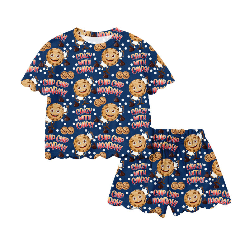 Baby Girls Chip Hooray Cookies Top Scallop Shorts Clothes Sets Preorder