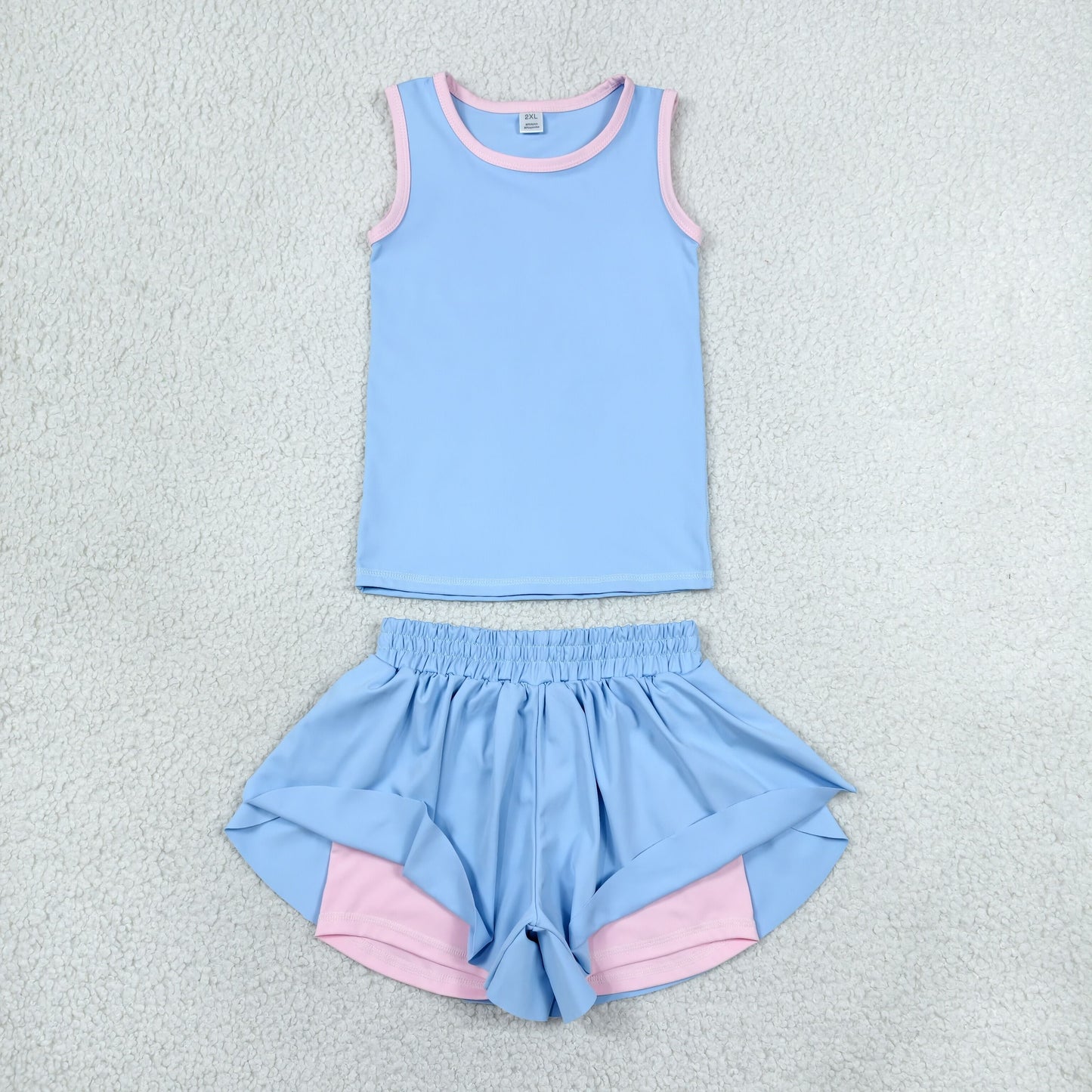 Sibling Baby Girls Sleeveless Vest Top Butterfly Short Yoga Active Clothes Sets