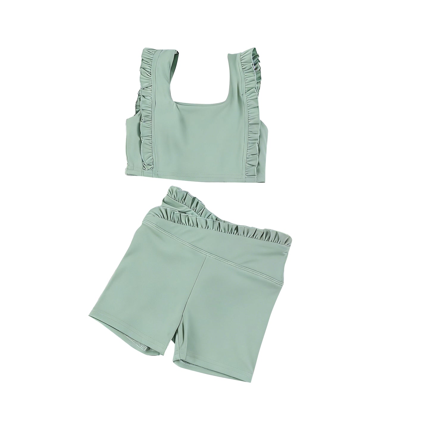 Baby Girls Aqua Sleeveless Vest Top Short Yoga Active Clothes Sets Preorder