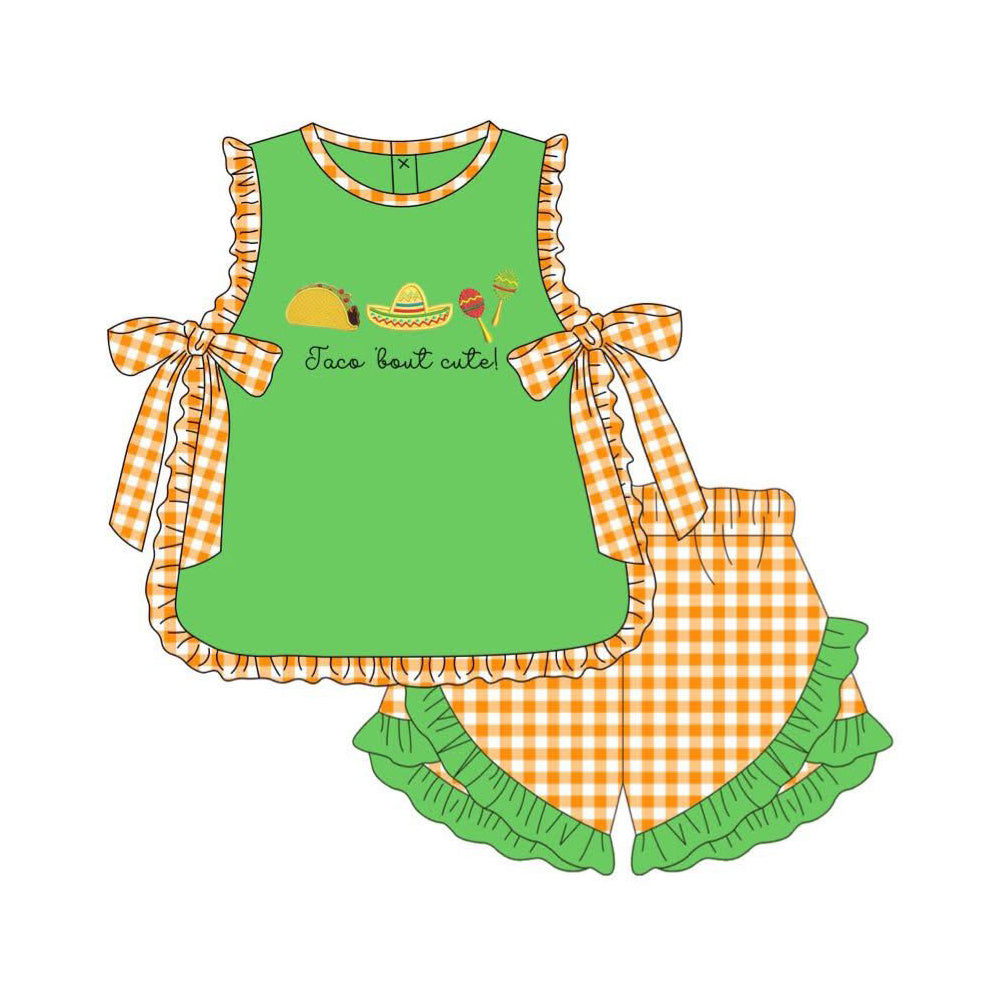 Baby Girls Jaco Bout Cute Candy Tunic Ruffle Short Clothes Set Preorder