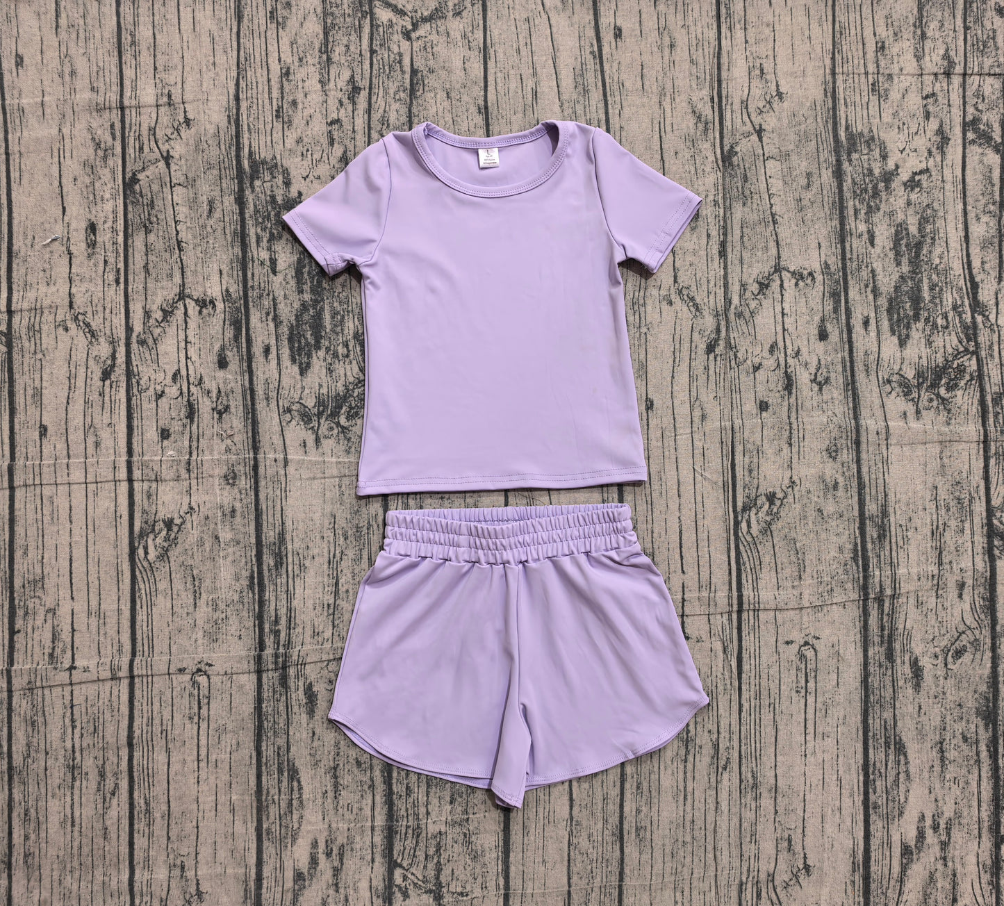 Baby Girls Lavender Short Sleeve Top Sport Short Yoga Active Clothes Sets Preorder