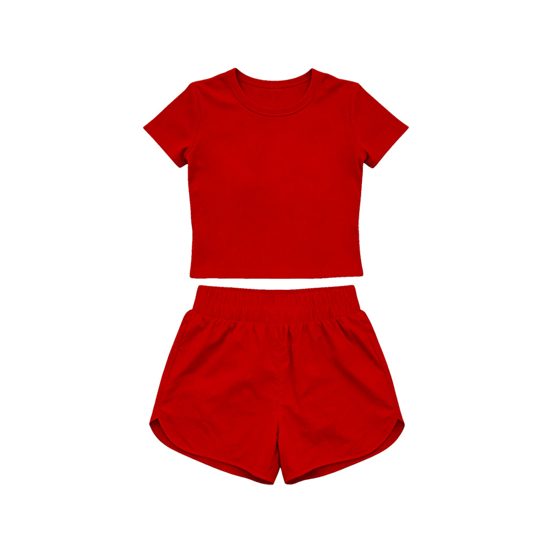 Baby Girls Red Short Sleeve Top Sport Short Yoga Active Clothes Sets Preorder