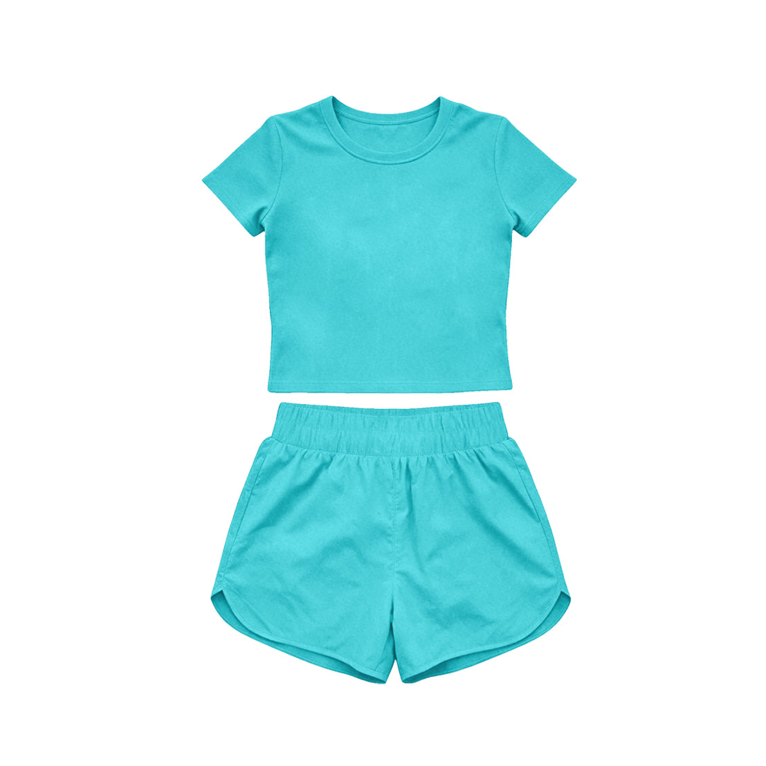Baby Girls Blue Short Sleeve Top Sport Short Yoga Active Clothes Sets Preorder