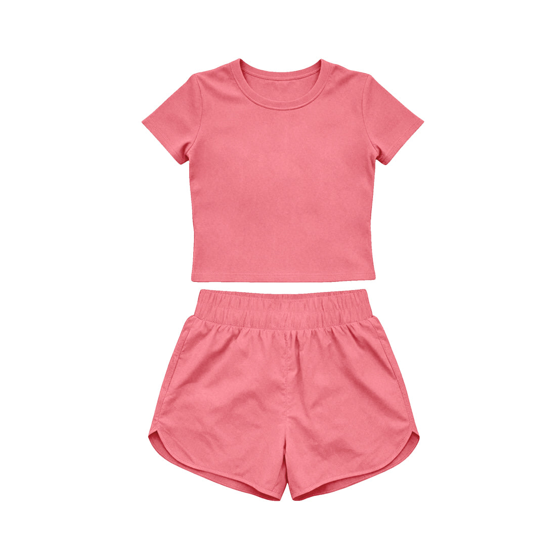 Baby Girls Pink Short Sleeve Top Sport Short Yoga Active Clothes Sets Preorder