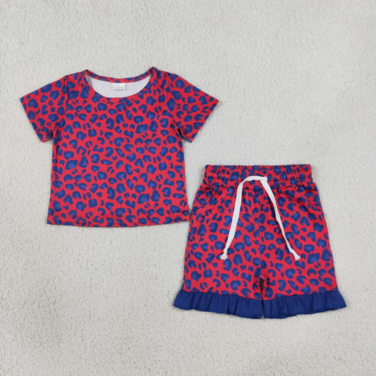 Baby Girls Hot Pink Leopard Top Pockets Ruffle Short Clothes Set