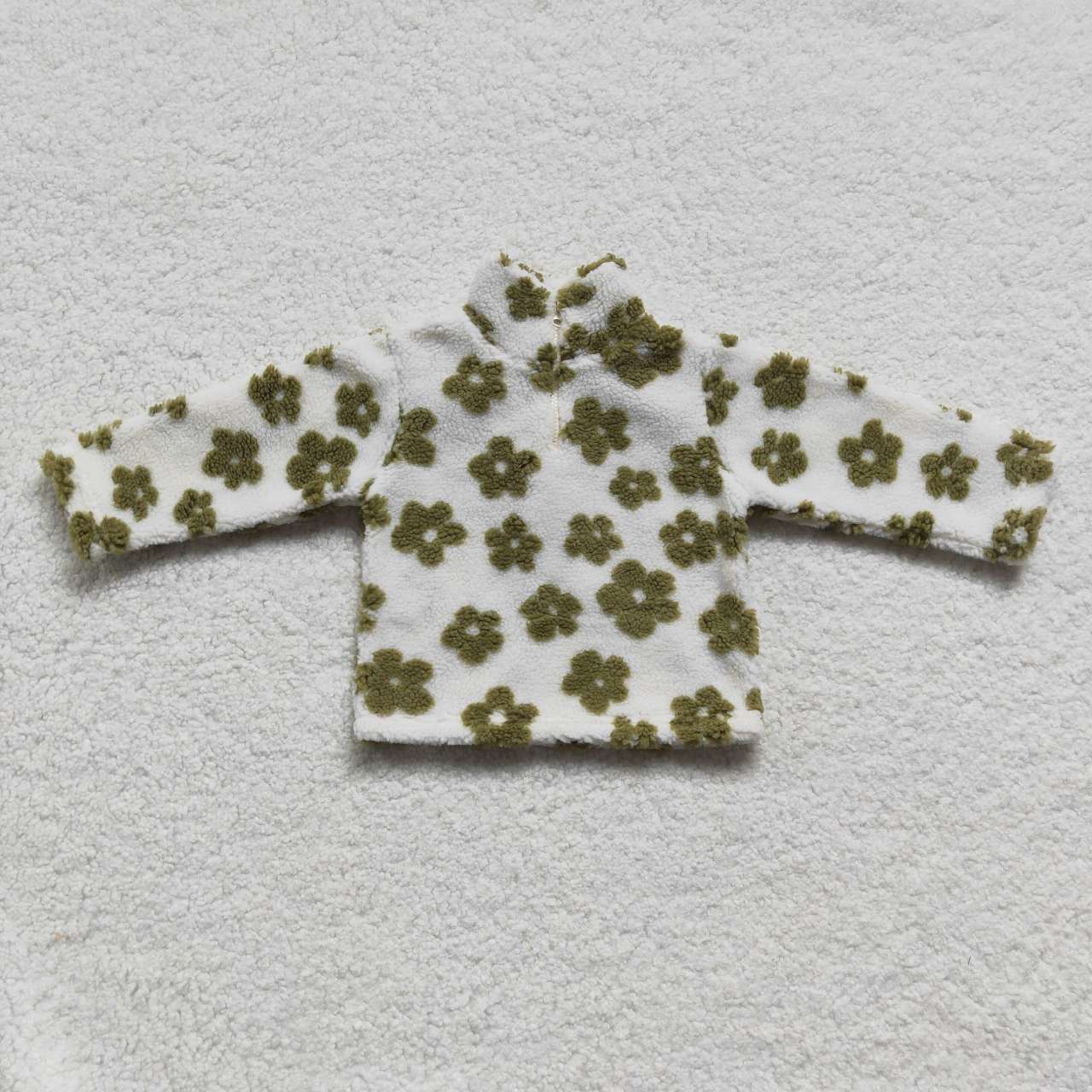Sibling Baby Girls Long Sleeve Colorful Flowers Zip Pullovers Top