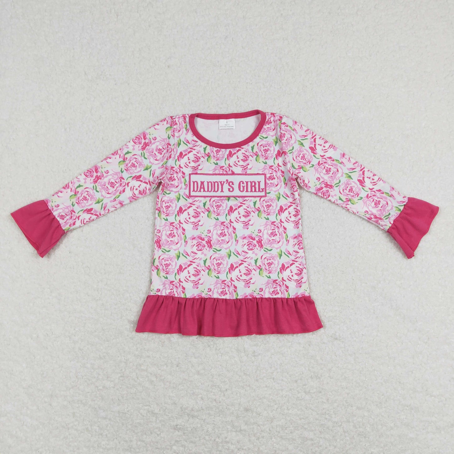 Sibling Baby Girls Daddy's Girl Camo Flowers Father Day Long Sleeve Tee Shirts Tops
