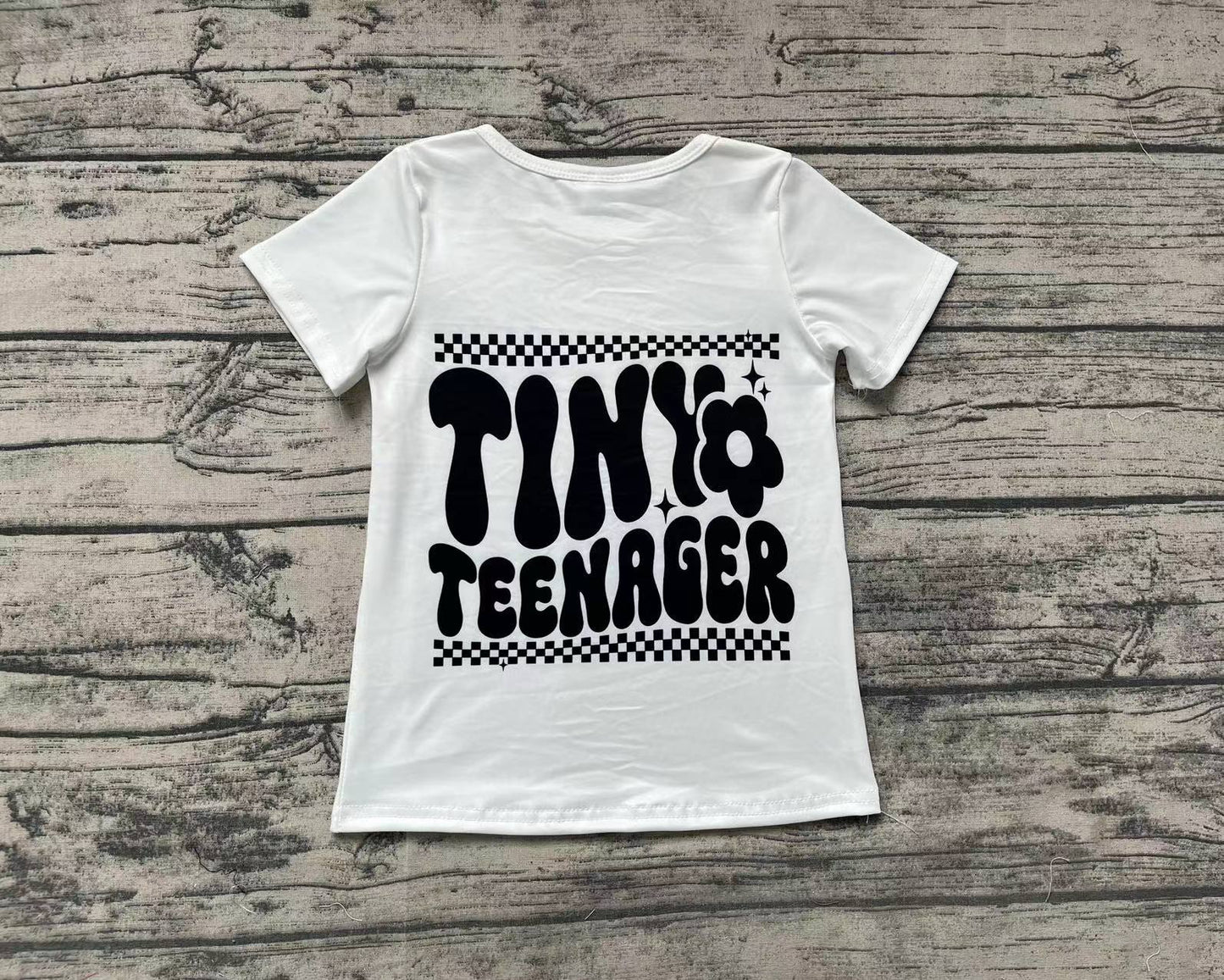 Baby Girls Toddler Black Short Sleeve Tiny Teenager Tee Shirts Tops
