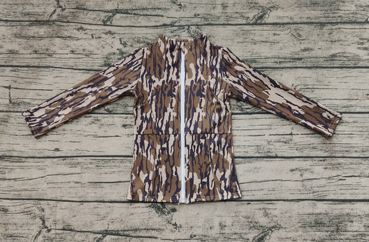Baby Girls Long Sleeve Southern Wood Camo Yoga Active Zip Jackets Tops