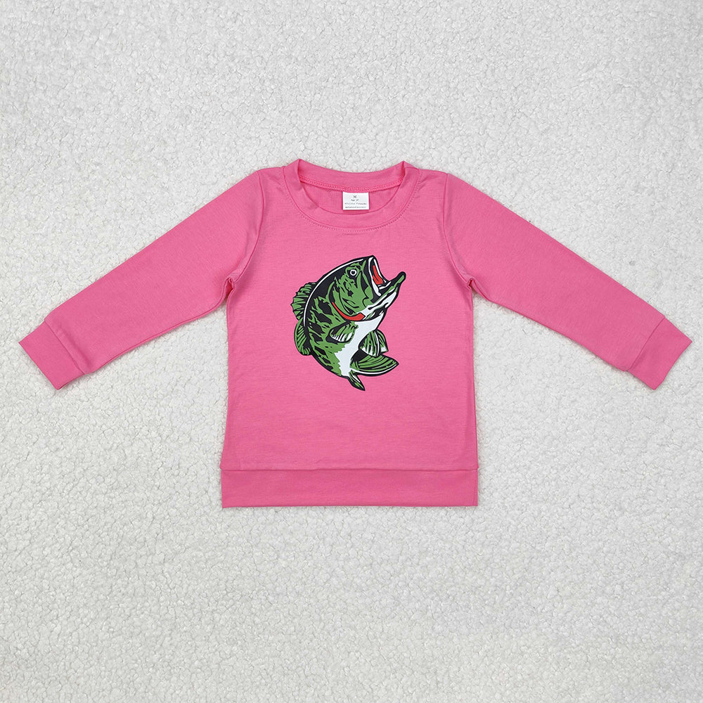 Baby Girls Hotpink Fishing Long Sleeve Tee Shirts Tops
