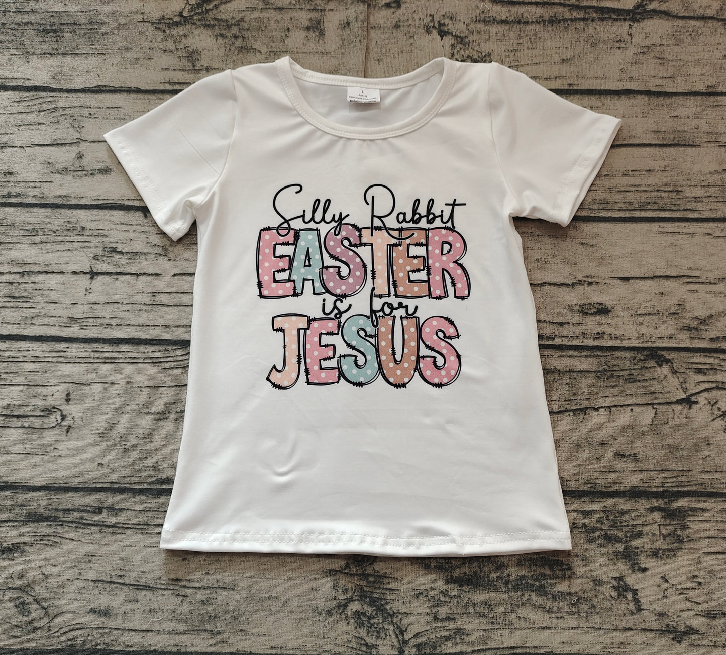 Baby Girls Silly Rabbit Easter Jesus Short Sleeve Tee Shirts Tops