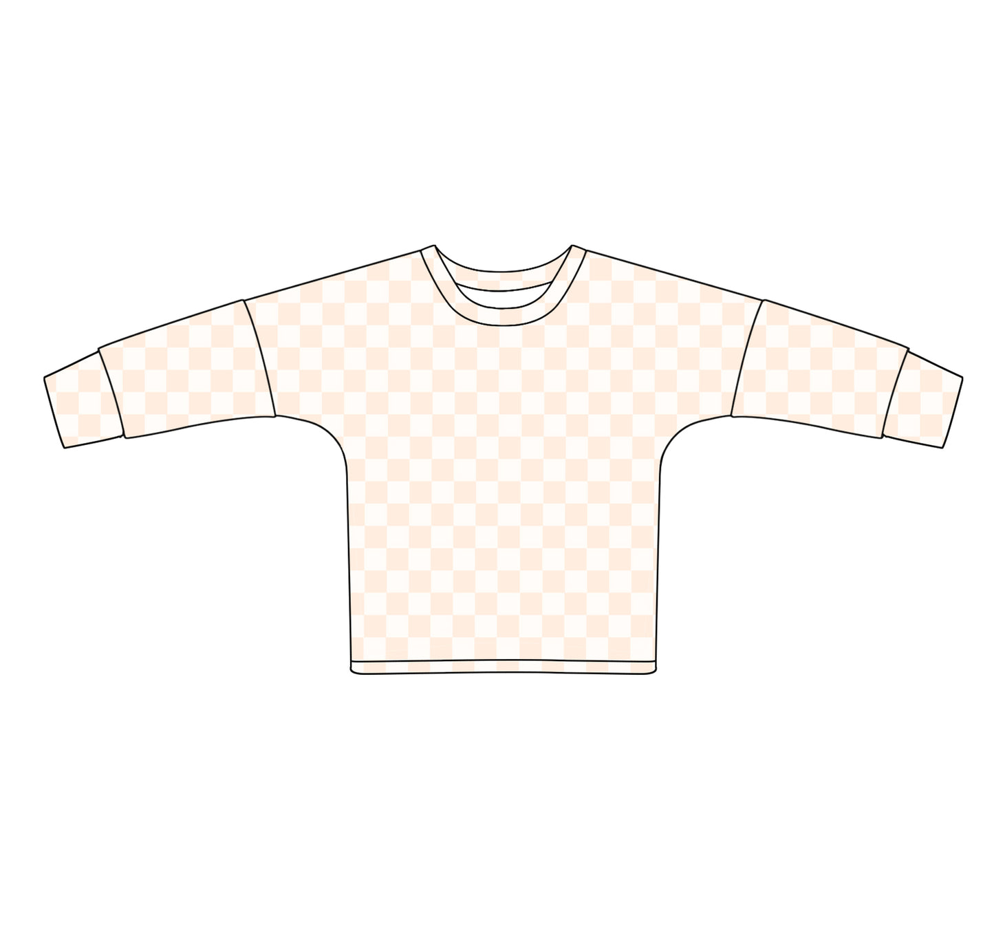 Adult Women Pink Checkered Long Sleeve Tee Shirts Tops Preorder
