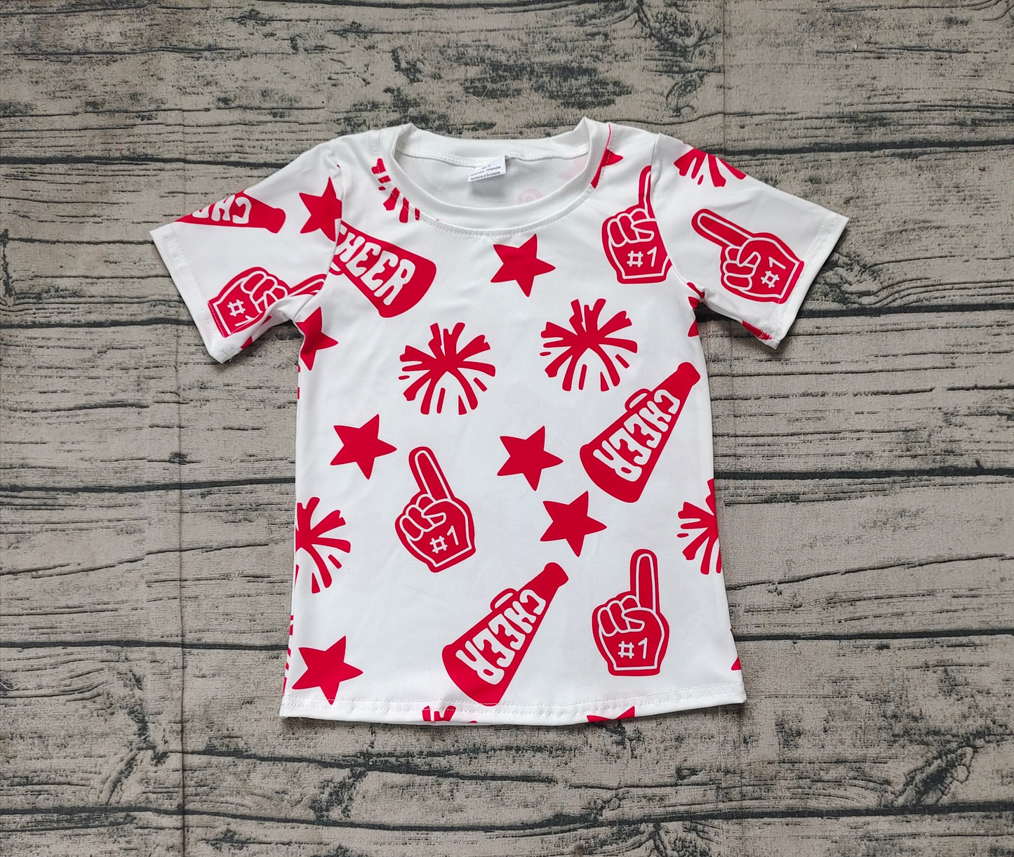 Baby Girls Cheer Red Team Pullovers Tee Shirts Tops