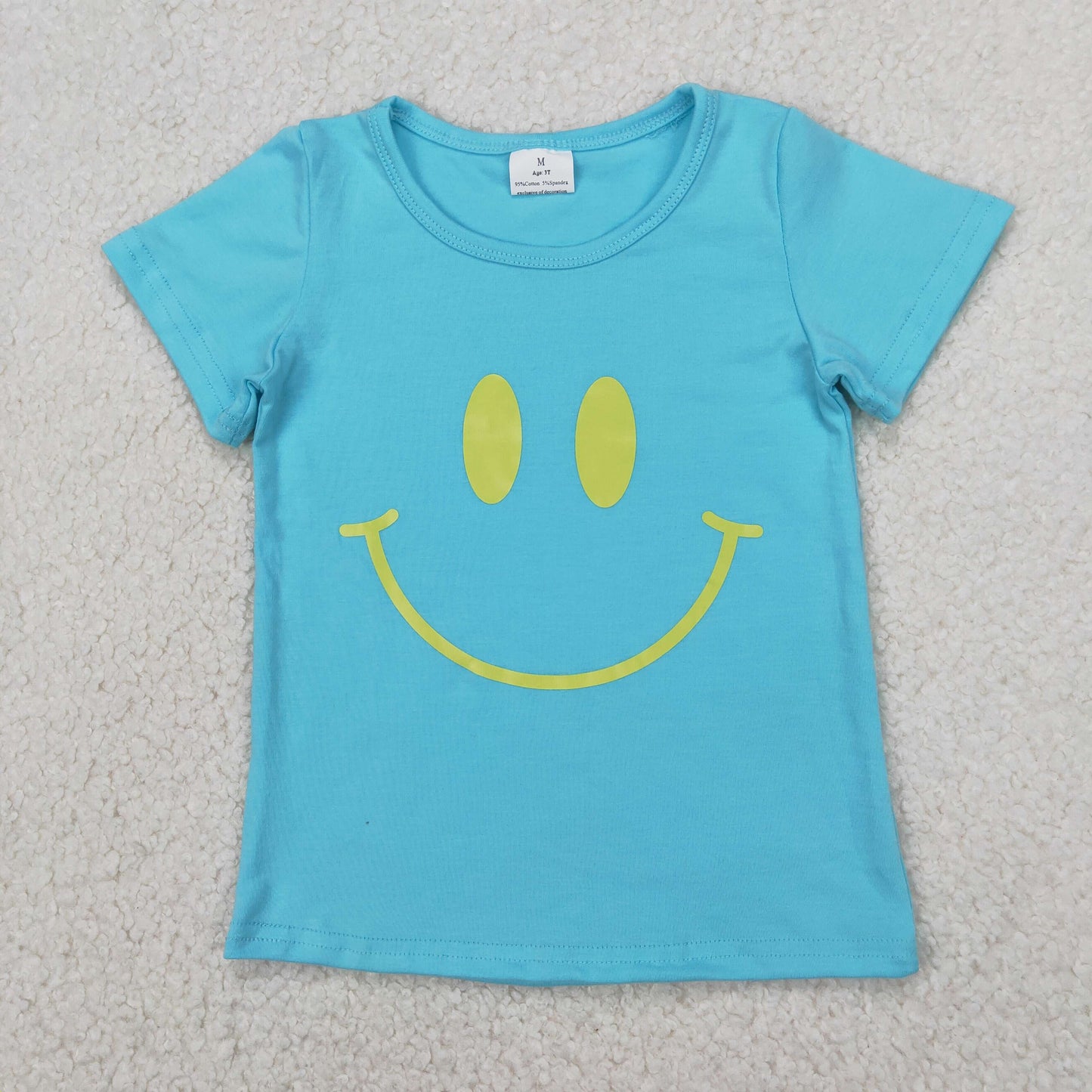 Sibling Baby Girls Short Sleeves Vinyl Smile Shirts Tops
